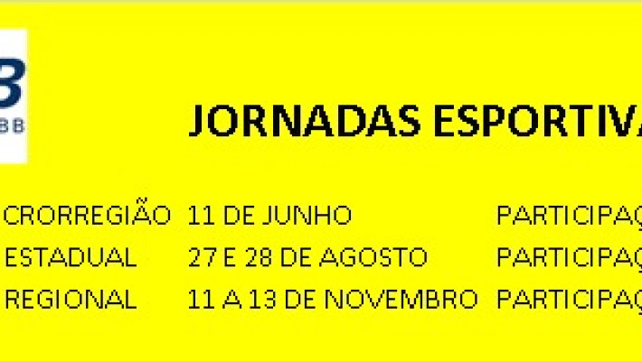 Calendário JORNADA ESPORTIVA 2022. JEMAB/JESAB/JERAB